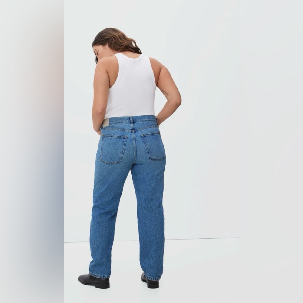 NWT! Everlane Relaxed Straight Jeans The Rigid Slouch Jeans- Washed Indigo -27 - Picture 4 of 12